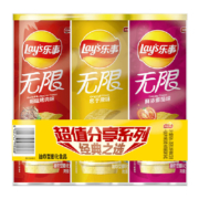 再降价、88VIP：Lay's 乐事 无限三连罐薯片（原味/烤肉/番茄）104g×3罐*6件+凑单