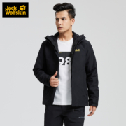 JackWolfskin狼爪冲锋衣男秋冬新品户外防水抓绒内胆三合一夹克外套5012774 5012774-6000/黑色 M 175/96A