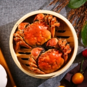 【活蟹】上麟记 大闸蟹鲜活螃蟹现货 全母蟹3.2-3.5两 8只 去绳足重 海鲜礼盒生鲜活蟹