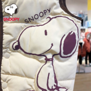 Snoopy/史努比儿童马甲冬季外穿无袖棉小夹克保暖男女中小童保暖外套 粉色 090