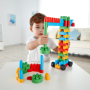 hape polym积木 柔性进口大颗粒拼插1-3男女小孩玩具儿童礼物 创趣进阶套（80颗粒）