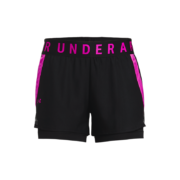 安德玛（UNDERARMOUR）Play Up女子二合一训练运动针织透气短裤1351981 黑色005 XS