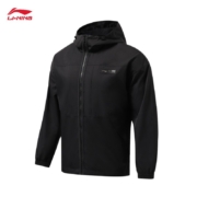 李宁（LI-NING） 李宁外套男健身训练系列运动休闲连帽长袖开衫官方旗舰网AFDR399 黑色-1 M