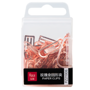 飞兹(fizz)办公用品 回形夹 票夹 金属 创意票夹 50枚装 29mm 玫瑰金 FZ21906