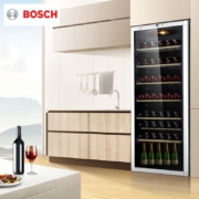 博世（BOSCH）295升专业冷藏96支装家用大容量橡木酒架冷藏柜客厅恒温红酒柜KSW26V80TI