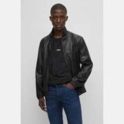 码全好价、国内￥3700+！BOSS Hugo Boss 雨果·博斯 Jasis 男士羊皮机车夹克 50476955
