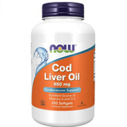 0税费！Now Foods 诺奥 天然鳕鱼鱼肝油 650mg*250粒
