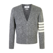 汤姆·布朗 THOM BROWNE 男士灰色混纺V领4条纹针织开衫 MKC084A 00278 035 3