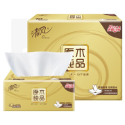 清风（APP） 抽纸 纸巾 面巾纸 原木纯品金装系列 3层120抽软抽纸巾*10包（母婴可用）（新老包装交替发货）
