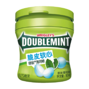 绿箭（DOUBLEMINT）薄荷糖 脆皮软心原味薄荷味80g单瓶装 办公室口香糖休闲零食