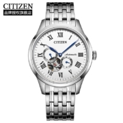 西铁城（CITIZEN）手表 自动机械钢表带三眼银色表盘商务休闲情侣男表NP1020-82A
