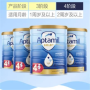 20点开始、88VIP：Aptamil 爱他美 金装版 宝宝配方奶粉 4段 900g*6罐