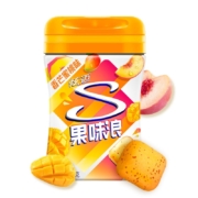 炫迈（Stride）王一博代言 果味浪起来无糖颗粒口香糖 解馋必备 香芒蜜桃味1瓶37.8g