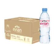 依云（evian）法国原装进口 天然矿泉水 500mlx24瓶(软瓶)饮用水整箱装新老包装随机发货（简装版）