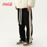 Coca-Cola/可口可乐 休闲裤男直筒拖地裤加绒冬季情侣裤子运动裤