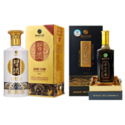 XIJIU 习酒 茅台集团贵州习酒 53度金质（第四代）酱香型白酒 金质+方品经典500ML套装