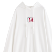 茵曼宽松女2022年春秋新款国潮刺绣潮趣文字套头休闲涤棉连帽卫衣
【18213274】 白色 S