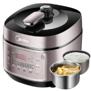 美的（Midea）浓香系列 智能电压力锅5L家用多功能不粘双钢胆IH电磁加热自动排气高压锅YL50P602 (3-6人食用)