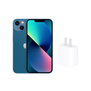 PLUS会员：Apple iPhone 13 (A2634) 128GB 蓝色  双卡双待 快充套装