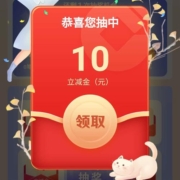 建设银行 消费达标抽立减金 实测中10+2+2元