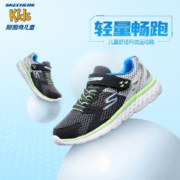 Skechers斯凯奇童鞋儿童运动鞋秋冬季轻质女童鞋男大童防滑缓震学生鞋舒适科技跑步鞋97680L 男童/黑色/炭灰色/BKCC 28.5