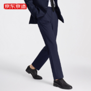 京东京造【高弹温控】易打理商务休闲裤西裤男西装裤正装直筒抗皱免烫裤子 黑色33