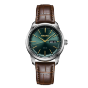 精工（SEIKO）手表 商务绿盘皮带日韩表太阳电能男士腕表 SNE529P1赠钢带套装 生日礼物