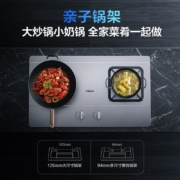 老板（Robam）JZT-32G9A燃气灶嵌入式灶具 家用双灶双尺寸锅架台嵌两用4.5kW大火力耐用不锈钢天然气