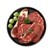 恒都 国产谷饲原切牛排套餐（8片装）1.2kg （西冷4片装 眼肉4片装）冷冻 谷饲牛肉
