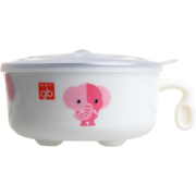 gb好孩子 儿童餐具辅食碗 婴儿 宝宝碗 防滑碗汤碗 不锈钢餐碗 双层隔热碗  可拆分内胆 粉白