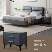 ZUOYOU 左右家私 DR098 北欧科技布床+床头柜 冰川灰 1.8m