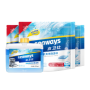 水卫仕seaways洗碗块多效合一 大型洗碗机洗涤剂24颗*3+机体清洁剂*1瓶 去油污除菌除垢 美的海尔松下等通用