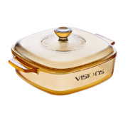 康宁（VISIONS） 1L方形小奶锅小汤锅宝宝辅食锅玻璃烘焙工具 锅身可进烤箱冰箱 VS1RV