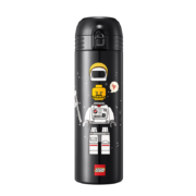 乐高（LEGO）小小太空人500ml316不锈钢儿童保温杯大容量便携真空水杯学生生日礼物黑色杯子