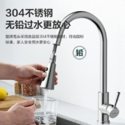 箭牌（ARROW） 厨房抽拉式龙头 水槽冷热水龙头可旋转抽拉龙头 A款 三功能出水不锈钢抽拉龙头