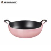 酷彩（Le Creuset）法国进口黑珐琅铸铁锅煎炒炖煮巴尔蒂盘 24厘米雪纺粉
