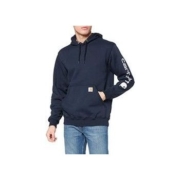 carhartt 男式中等重量袖徽标连帽运动衫