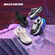 Skechers斯凯奇情侣款厚底复古休闲老爹鞋88888250BBK38
