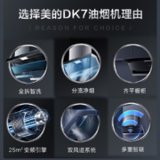 美的（Midea）家用25立方大吸力顶侧双吸抽油烟机1000Pa强静压排烟机 新静吸油烟机DK7 单烟机 厨房电器
