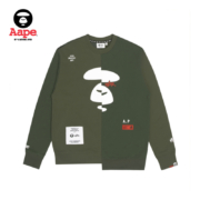 Aapex ALPHA INDUSTRIES 联名错位猿颜印花拼接加绒卫衣9513XXH