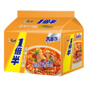 康师傅 方便面 一倍半香辣牛肉 泡面袋装速食 五连包 大面饼110g*5包