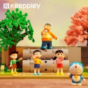 启蒙哆啦A梦场景儿童积木玩具动漫公仔联名周边手办迷你巴士车电视机模型男女孩生日礼物 哆啦A梦【水泥管空地】