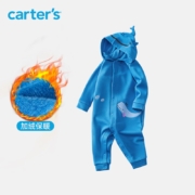 carters 婴儿连体衣冬季宝宝可爱卡通加绒保暖爬服连帽长袖长裤爬服外出服 鲸鱼CSB21W019 6M/66cm