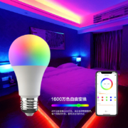 博联魔法家智能LED灯泡E27可调全彩RGB家用节能超亮远程定时声控