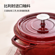 京东京造 铸铁珐琅锅 搪瓷炖锅煲汤锅24CM珊瑚红