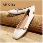 SENDA 森达 春秋季新款商场同款气质链条玛丽珍平底女单鞋VUME6CQ1