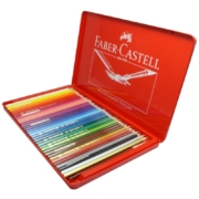 辉柏嘉（Faber-castell）彩铅36色水溶性彩铅 彩色铅笔 画笔套装 绘画工具 彩笔套装115937（红铁盒装）