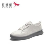 RED DRAGONFLY 红蜻蜓 真皮板鞋男休闲运动跑步鞋小白男鞋2022春季新品WTA12100