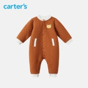carters婴童连体衣秋季宝宝连体衣夹棉排扣小熊长袖长裤爬服外出服 小熊 24M/90cm