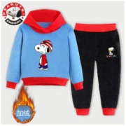 SNOOPY 史努比 中小童金丝绒卫衣套装